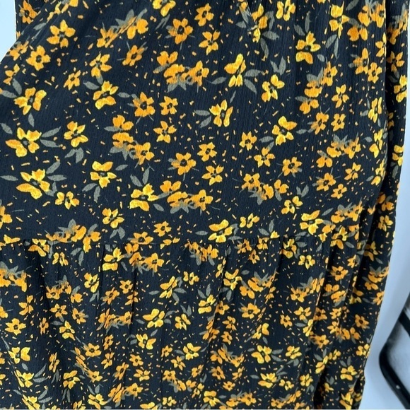 Free People Tiers Of Joy Floral Black and Yellow Dress Size L - Picture 6 of 9